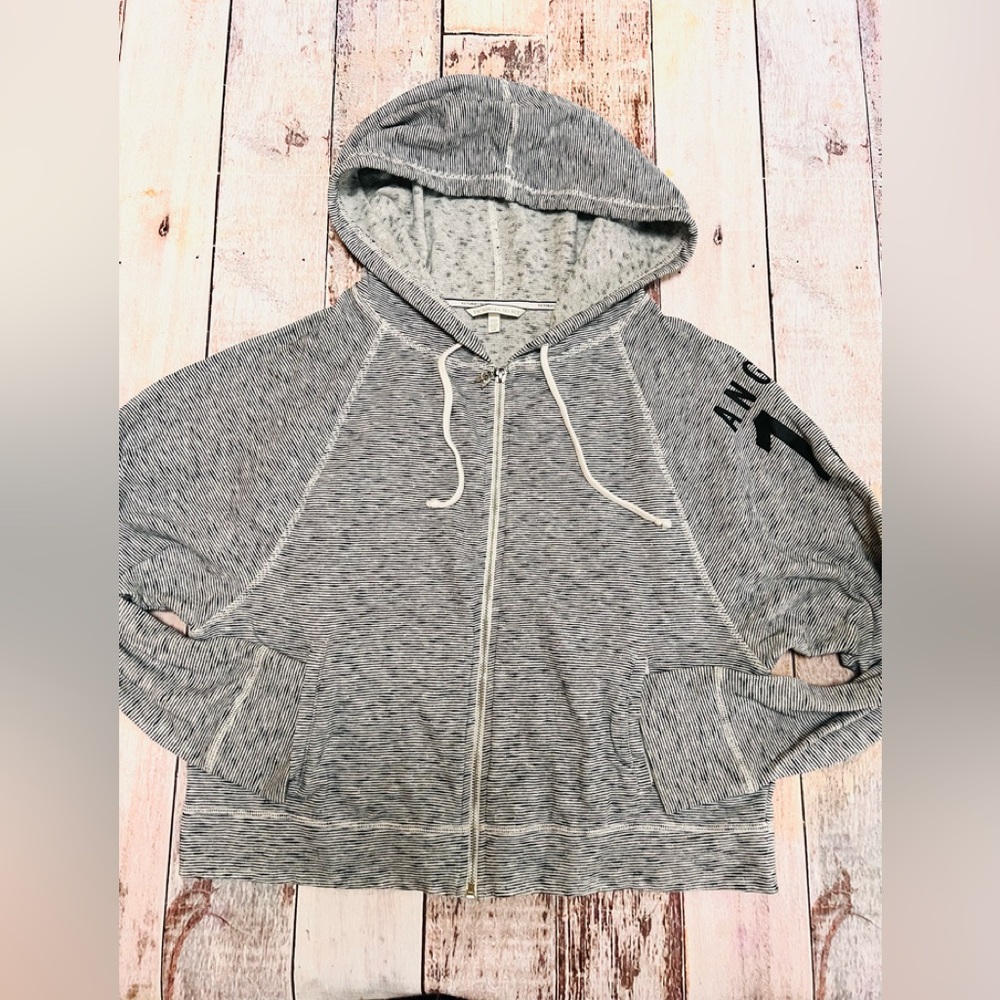 Victoria'a Secret Angel striped pattern zip‎ hoodie sweatshirt size L
